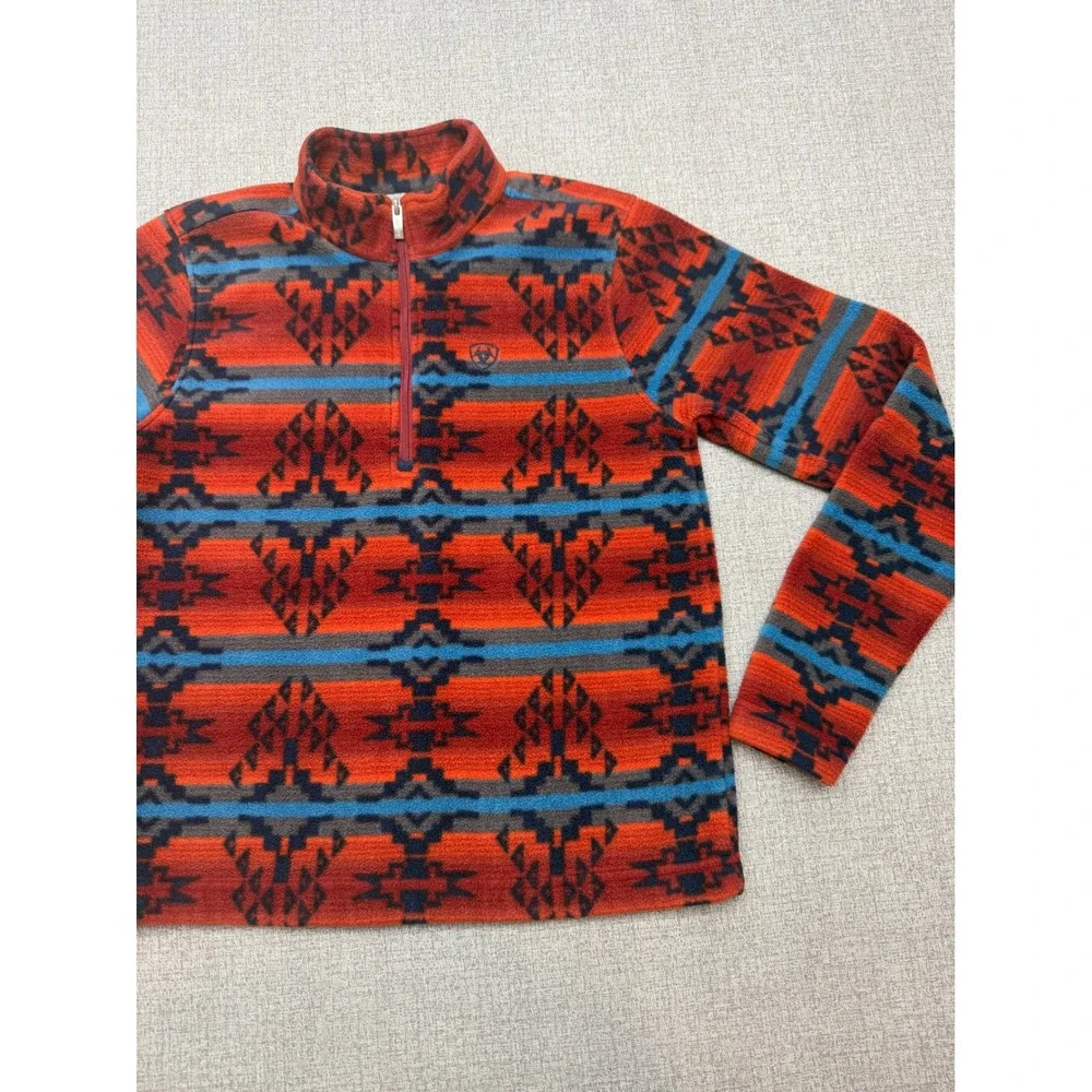 Ariat Girls Prescott Fleece Cavalry SMU 1/4 Zip Pullover Western Aztec